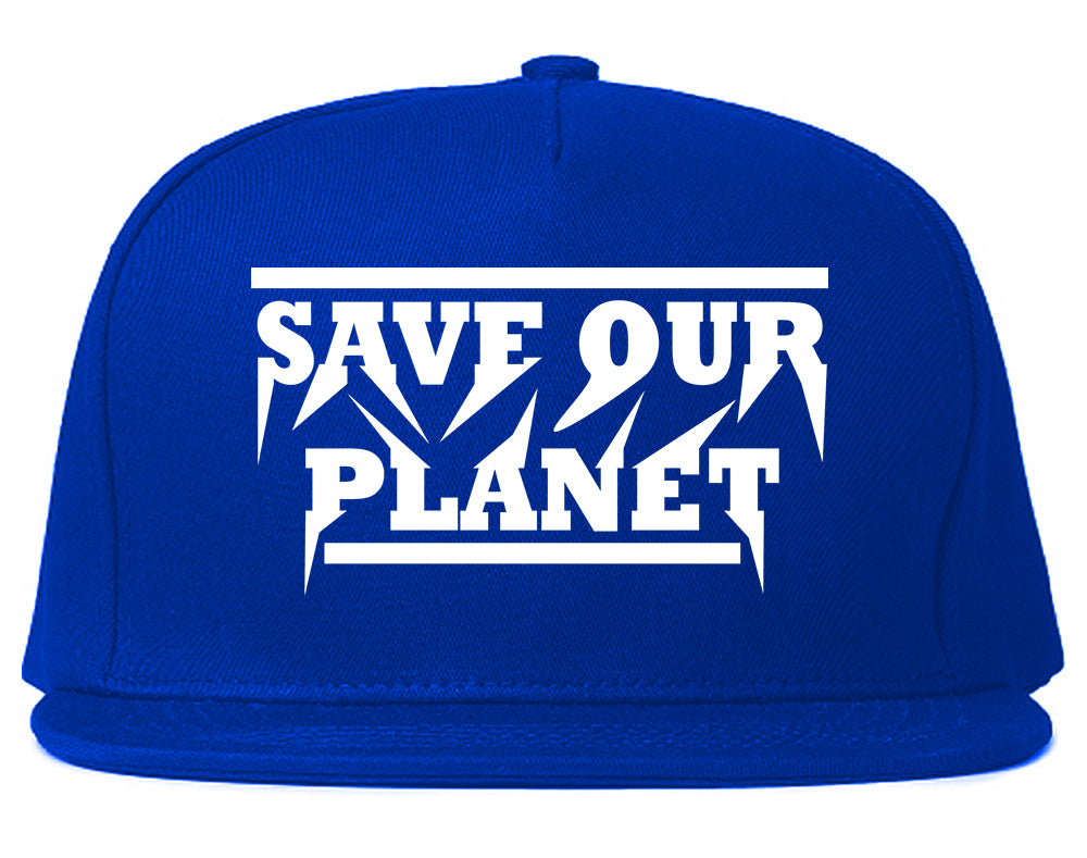 Save Our Planet Mens Snapback Hat Royal Blue