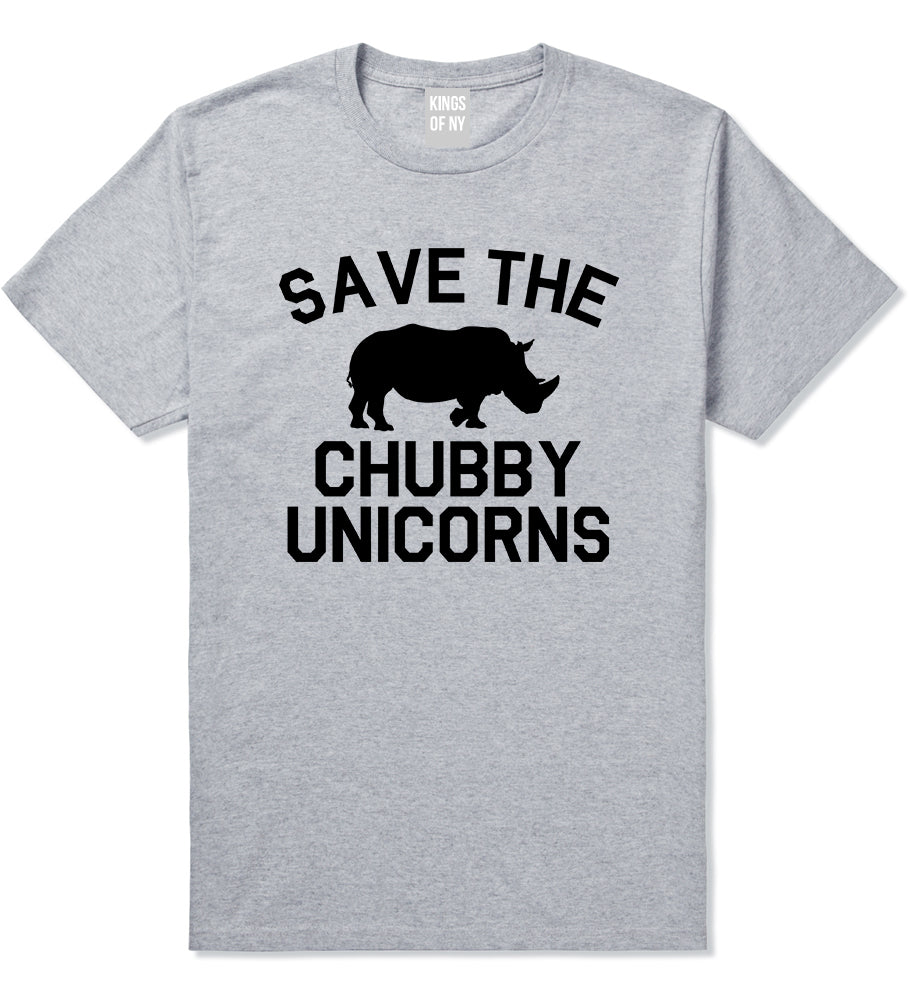 Save The Chubby Unicorns Funny Mens T-Shirt Grey