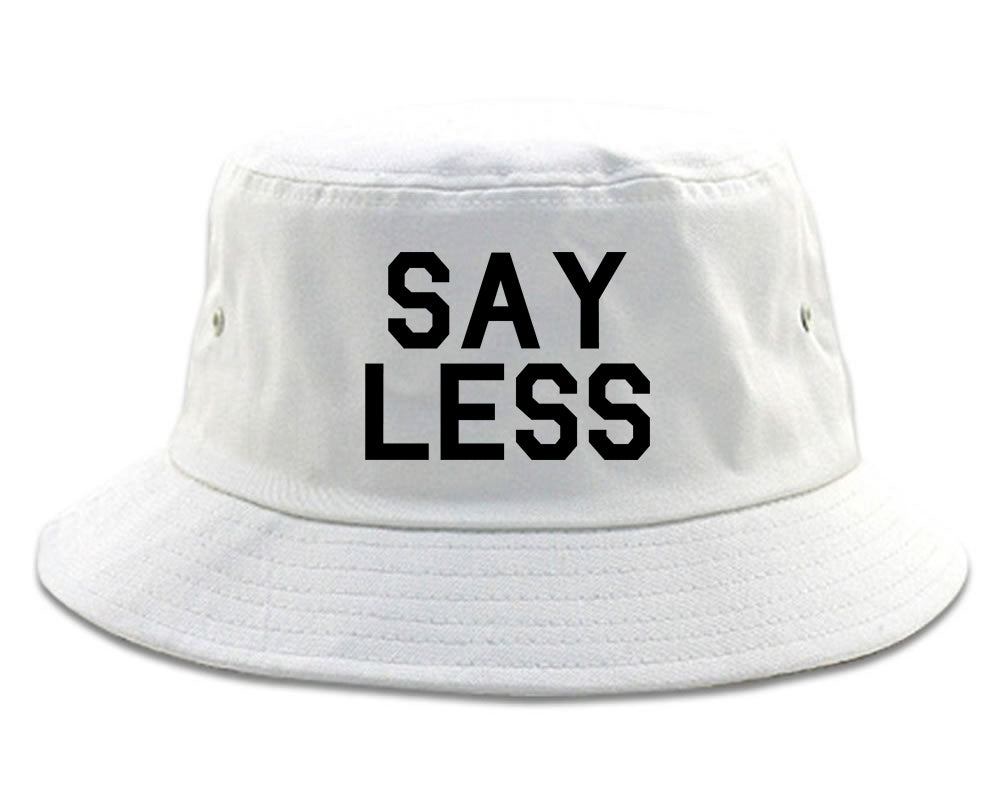 Say Less Mens Snapback Hat White
