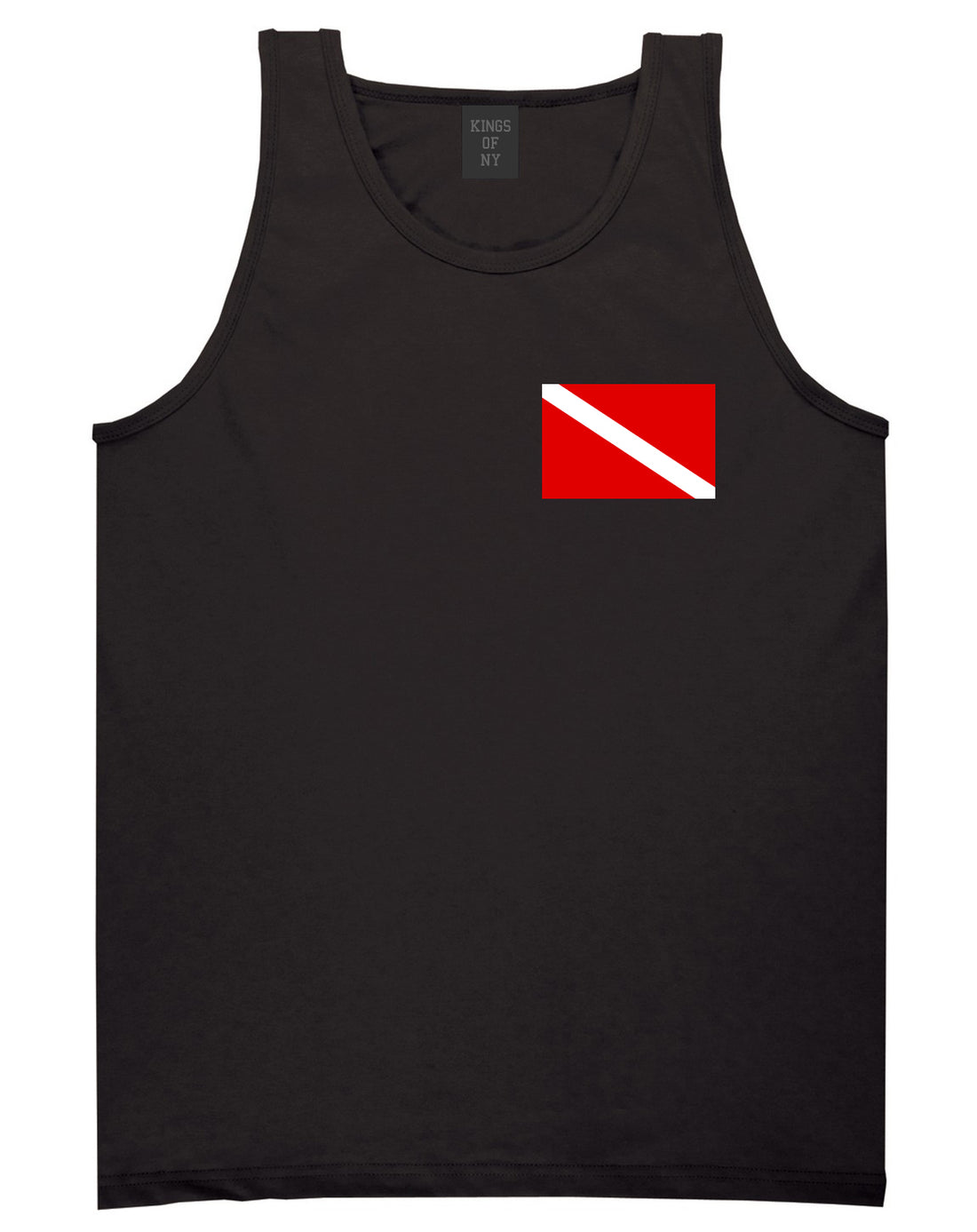 Scuba_Dive_Flag_Chest Mens Black Tank Top Shirt by Kings Of NY