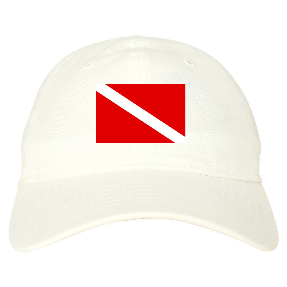 Scuba_Dive_Flag_Chest Mens White Snapback Hat by Kings Of NY