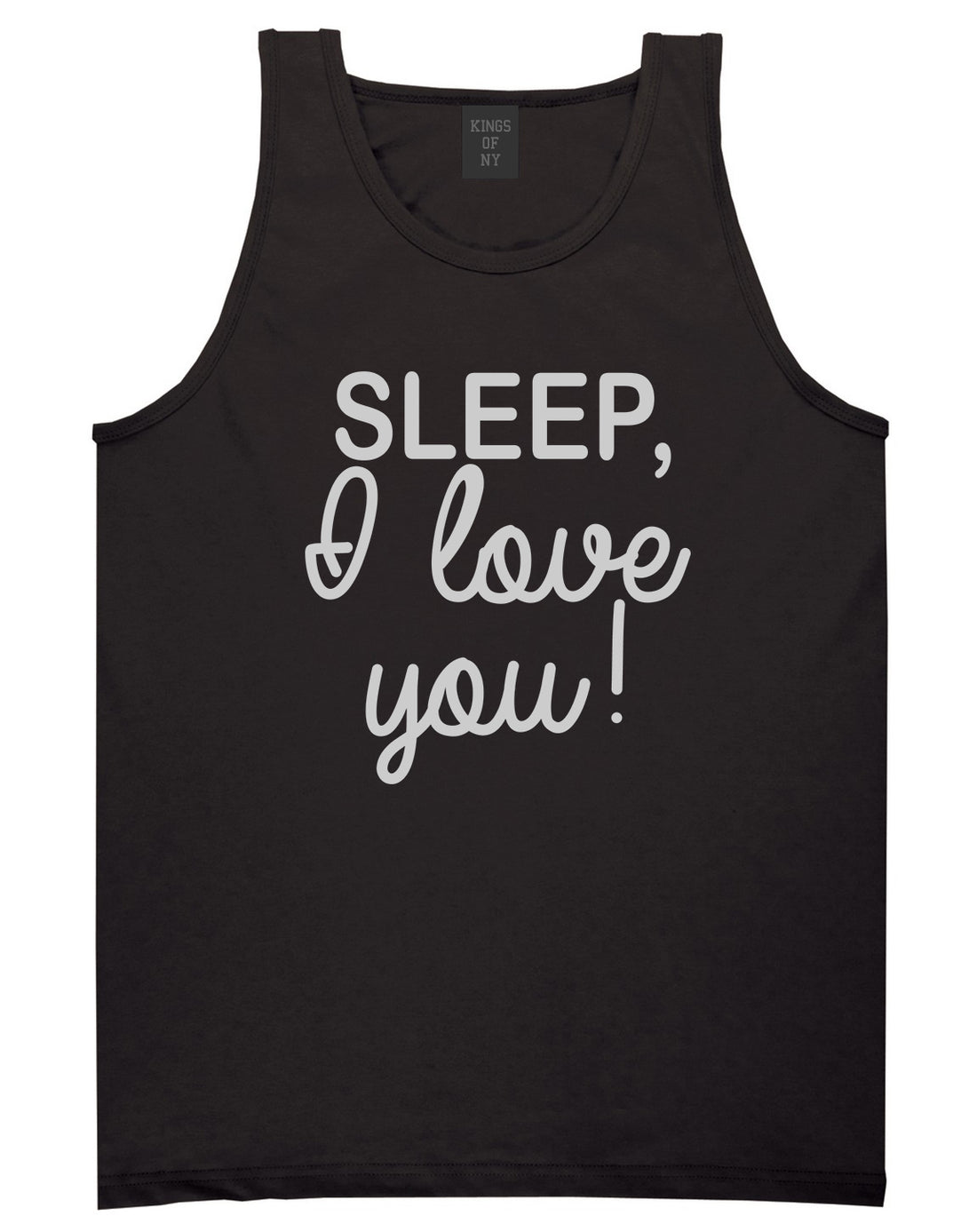 Sleep I Love You Funny Tired Mens Tank Top Shirt Black
