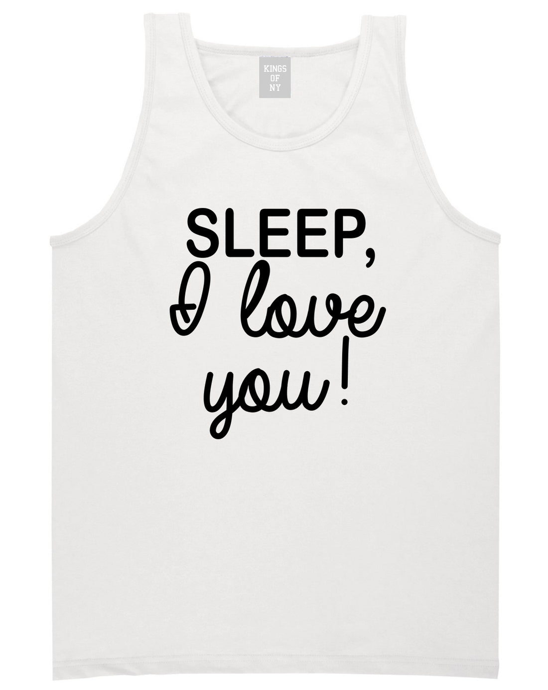 Sleep I Love You Funny Tired Mens Tank Top Shirt White