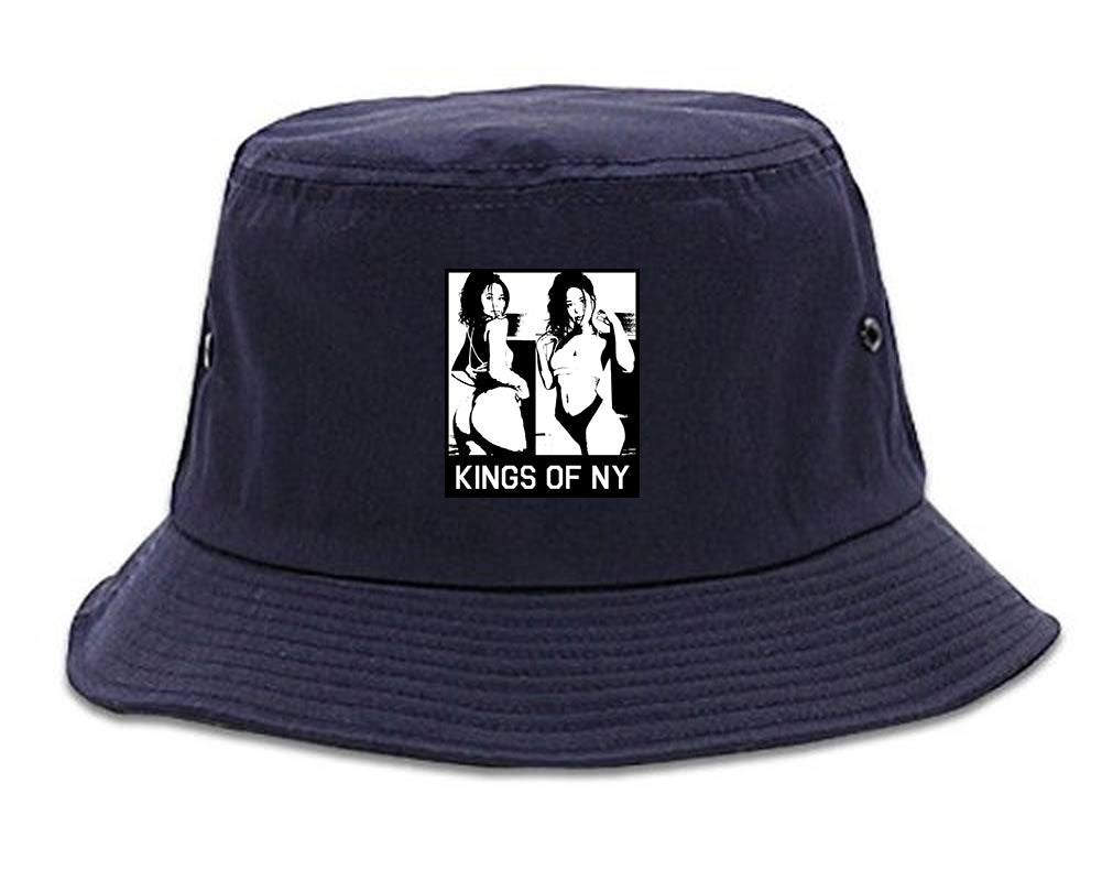 Slide In Her DMs Navy Blue Bucket Hat