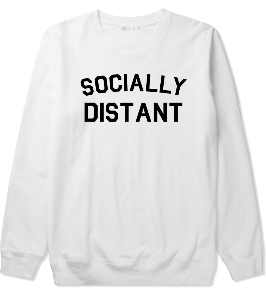 Socially Distant Mens Crewneck Sweatshirt White