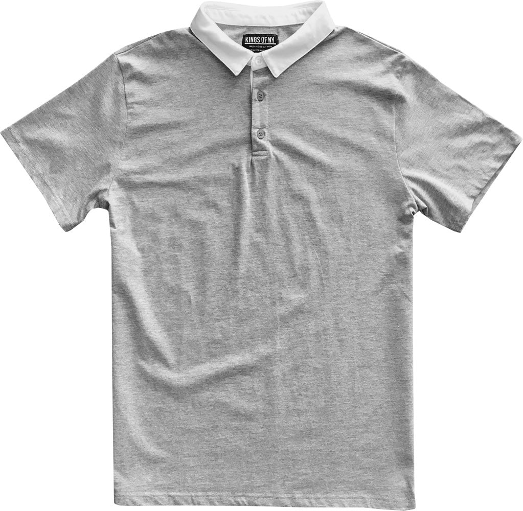 Solid Grey Short Sleeve Rugby Shirt Front