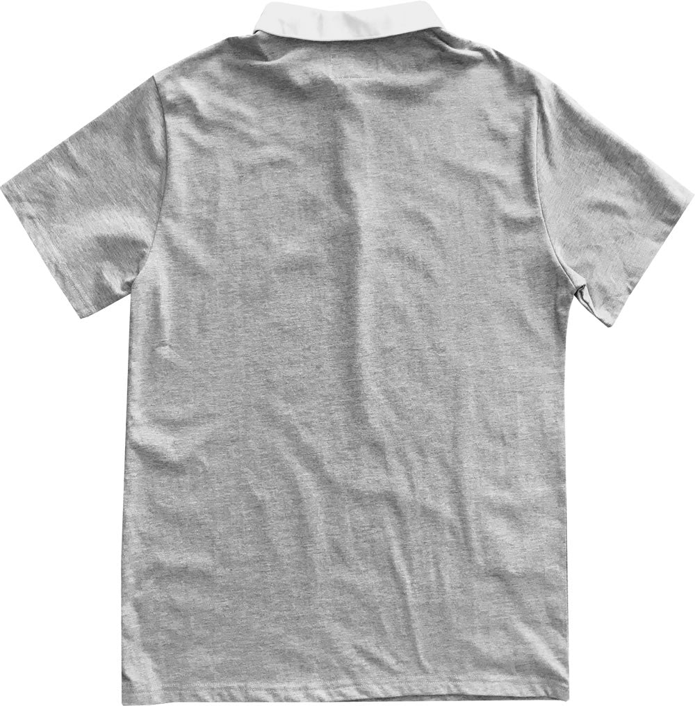 Solid Grey Short Sleeve Rugby Shirt Back