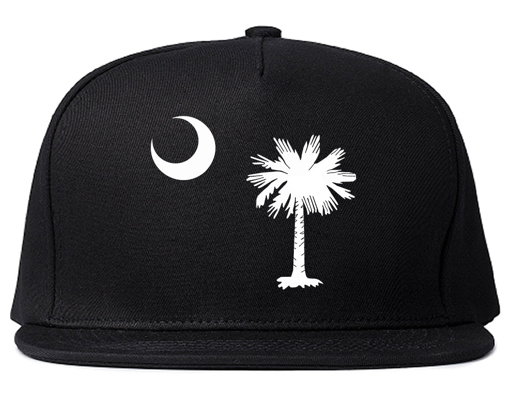 South Carolina State Flag Outline Mens Snapback Hat Black