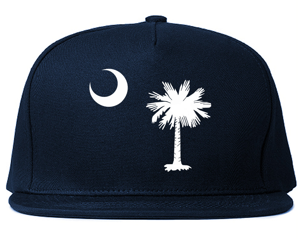 South Carolina State Flag Outline Mens Snapback Hat Navy Blue