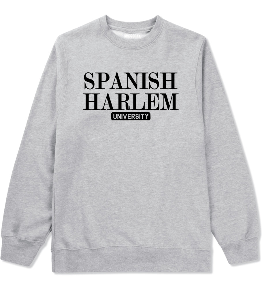 Spanish Harlem University New York Mens Crewneck Sweatshirt Grey