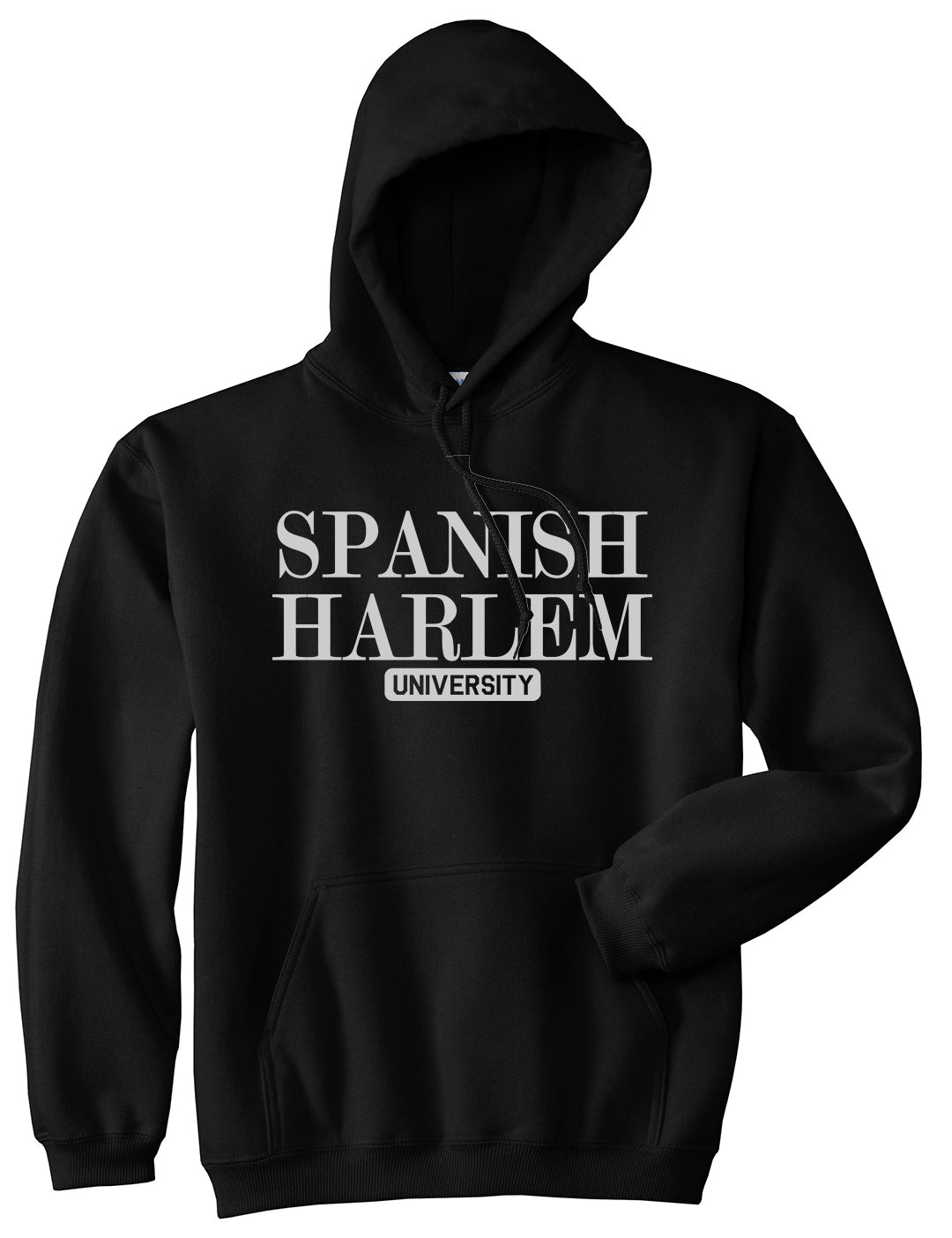 Spanish Harlem University New York Mens Pullover Hoodie Black