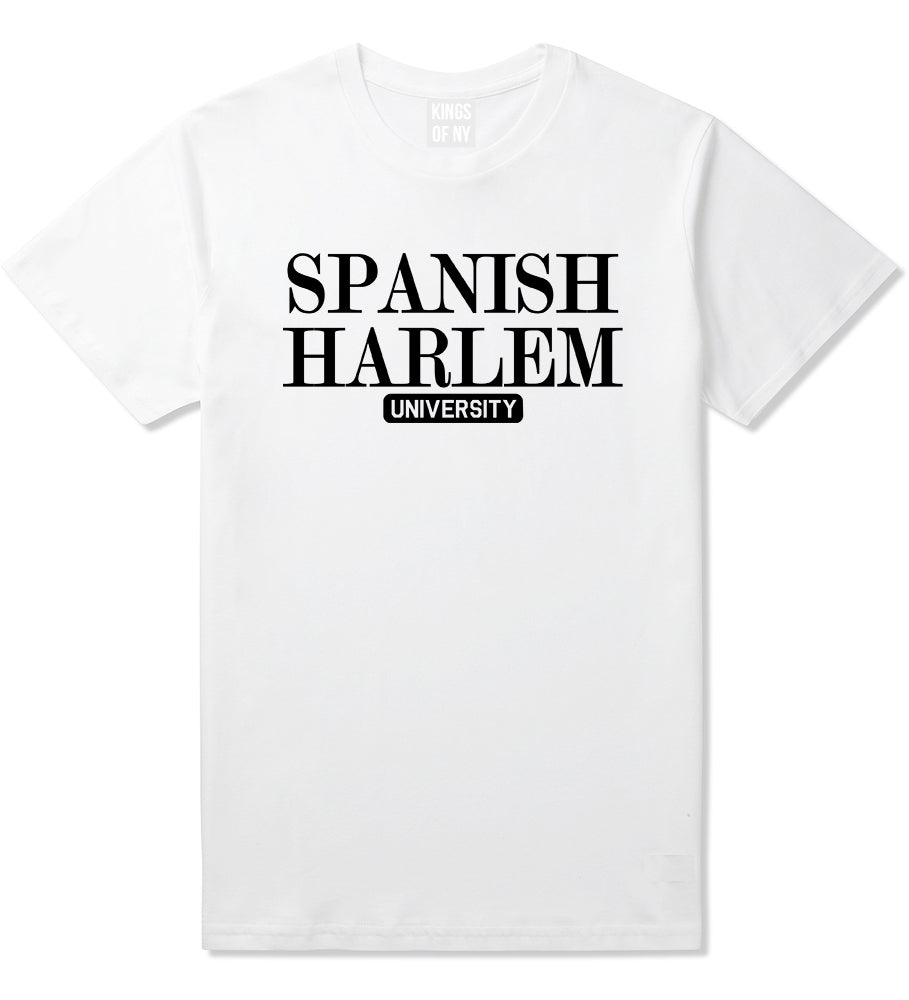 Spanish Harlem University New York Mens T-Shirt White