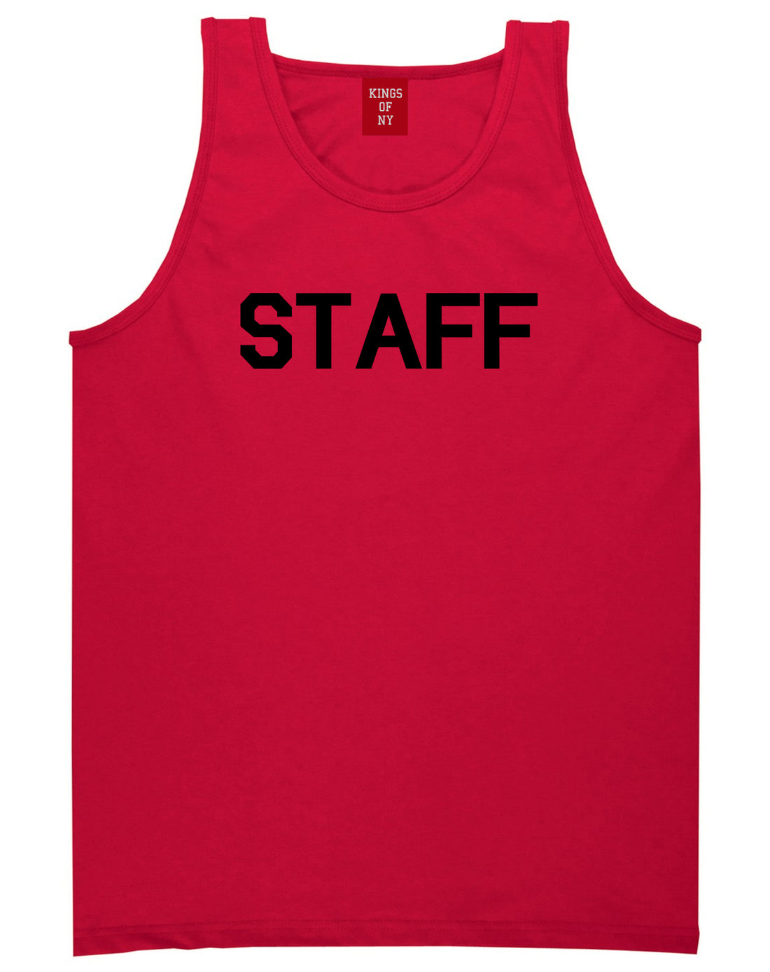 Staff Club Concert Event Mens Red Tank Top Shirt by KINGS OF NY