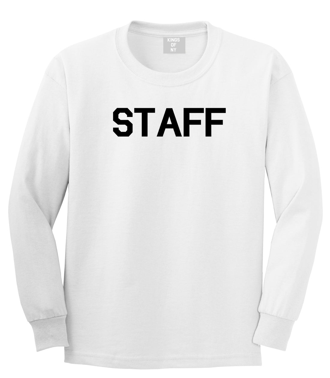 Staff Club Concert Event Mens White Long Sleeve T-Shirt by KINGS OF NY