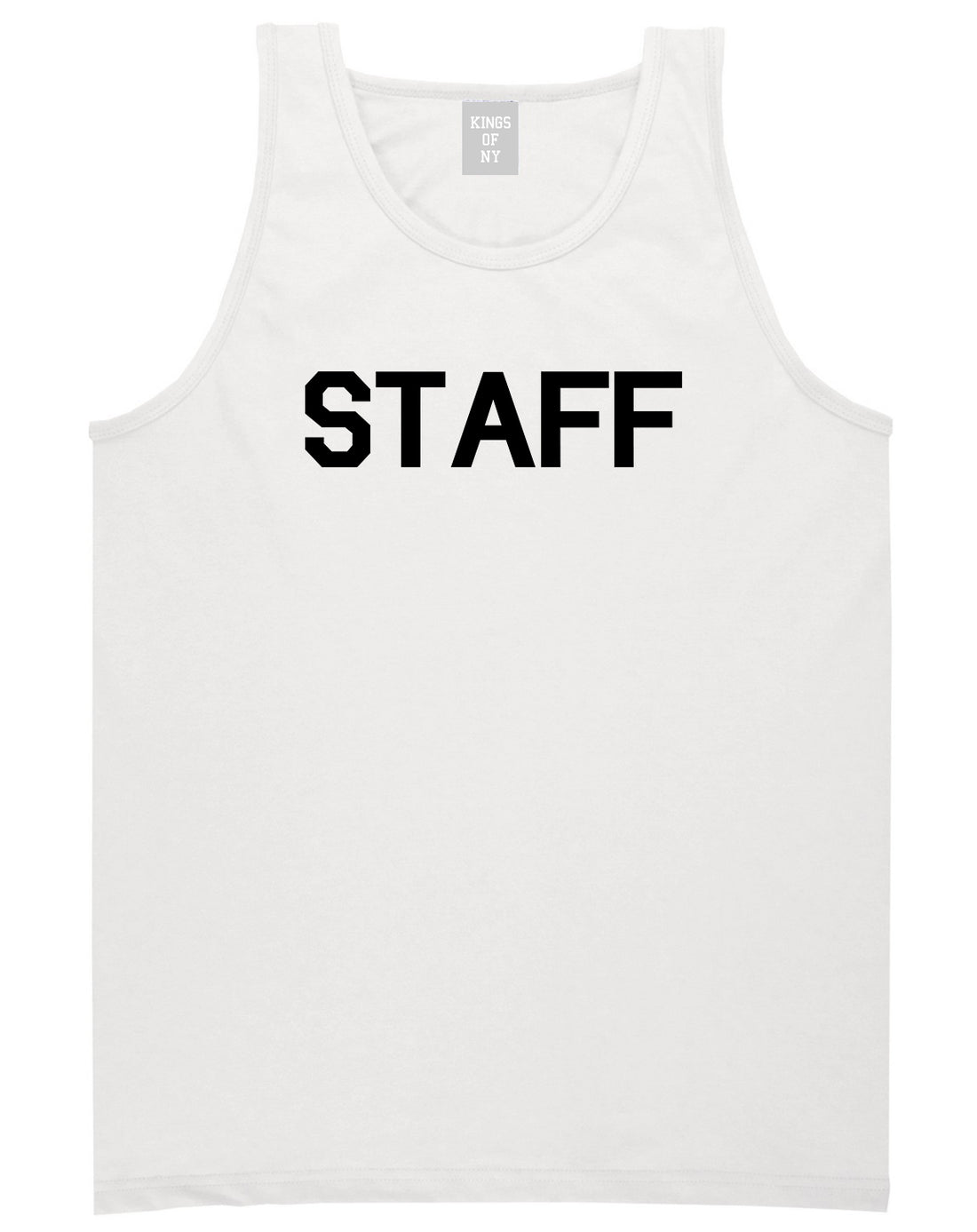 Staff Club Concert Event Mens White Tank Top Shirt by KINGS OF NY