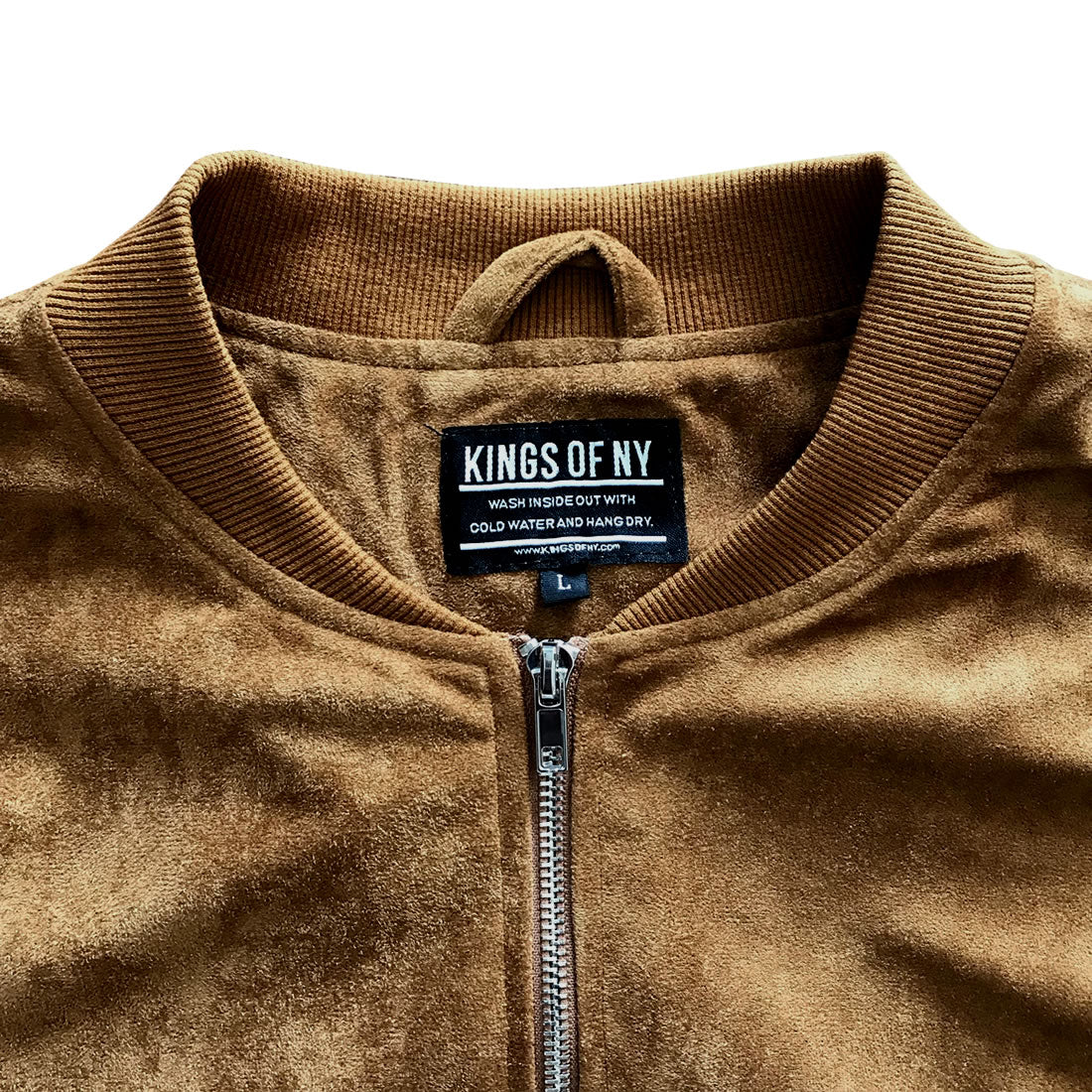 Brown Faux Suede Mens Bomber Jacket
