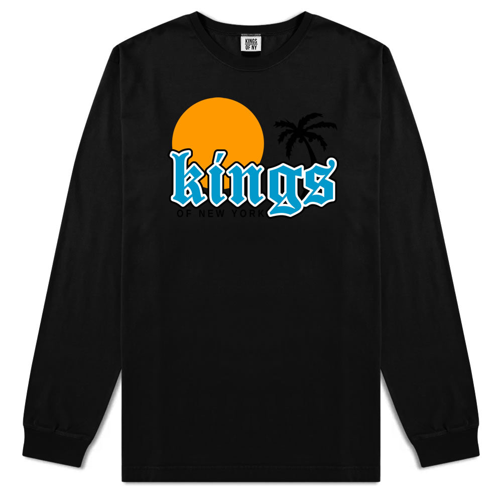 Sunsets And Palm Trees Mens Long Sleeve T-Shirt Black