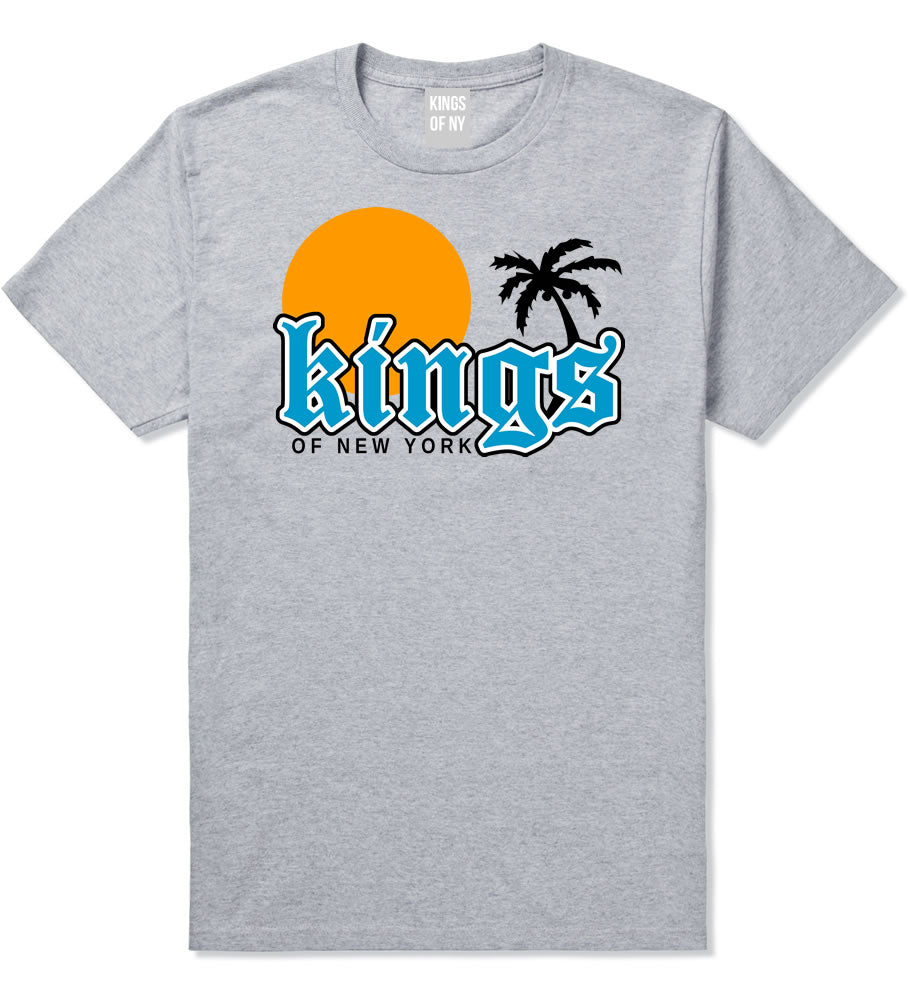 Sunsets And Palm Trees Mens T-Shirt Grey