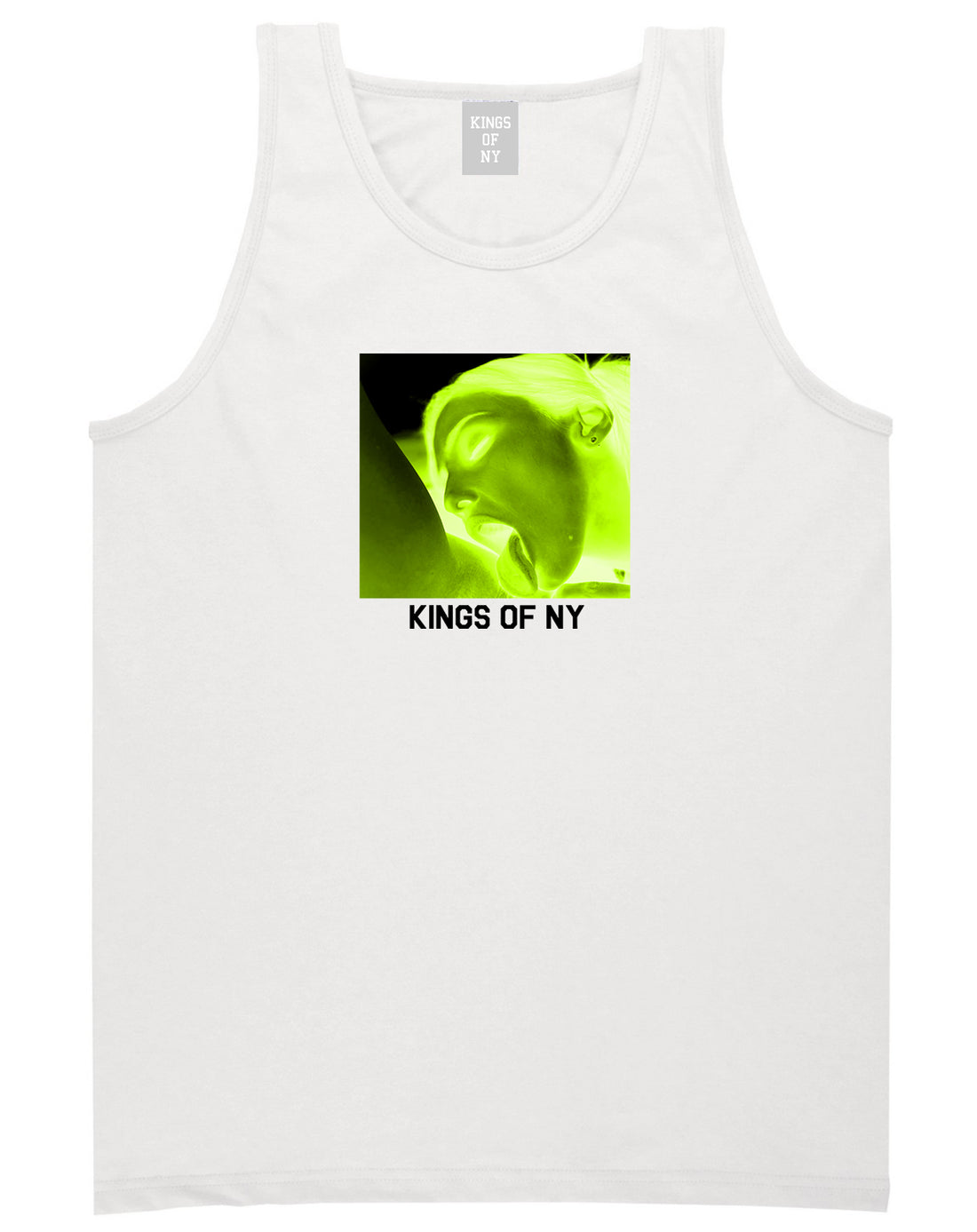 Taste Neon Green Yellow Mens Tank Top Shirt White by Kings Of NY