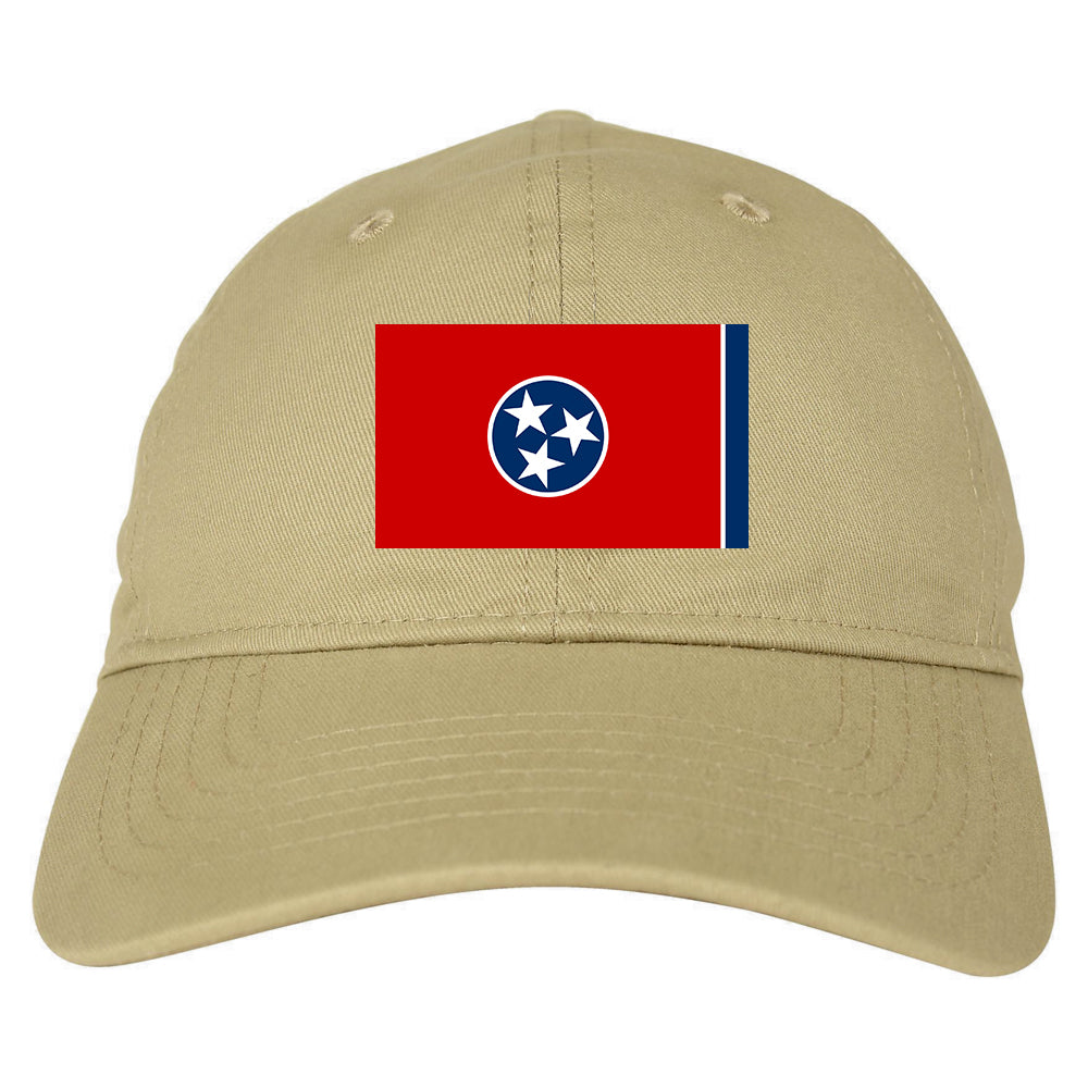 Tennessee State Flag TN Chest Mens Dad Hat Tan