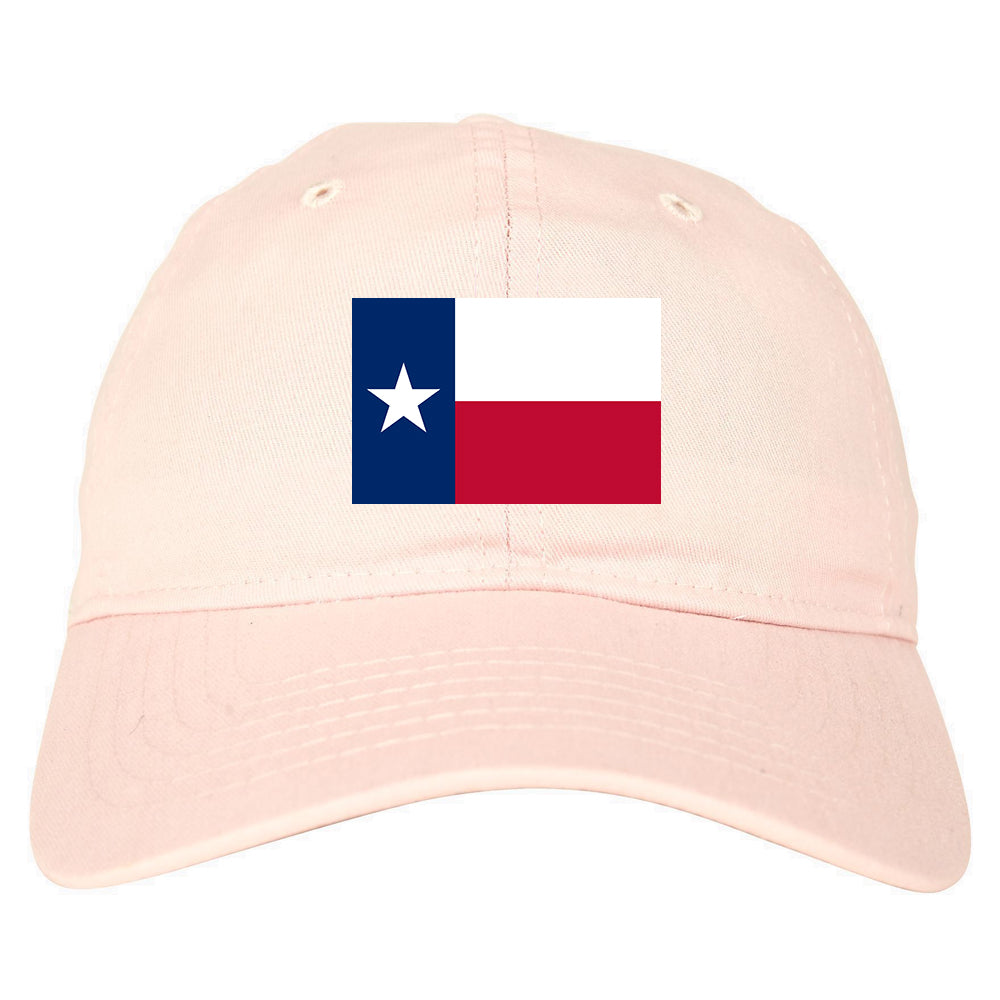 Texas State Flag TX Chest Mens Dad Hat Pink