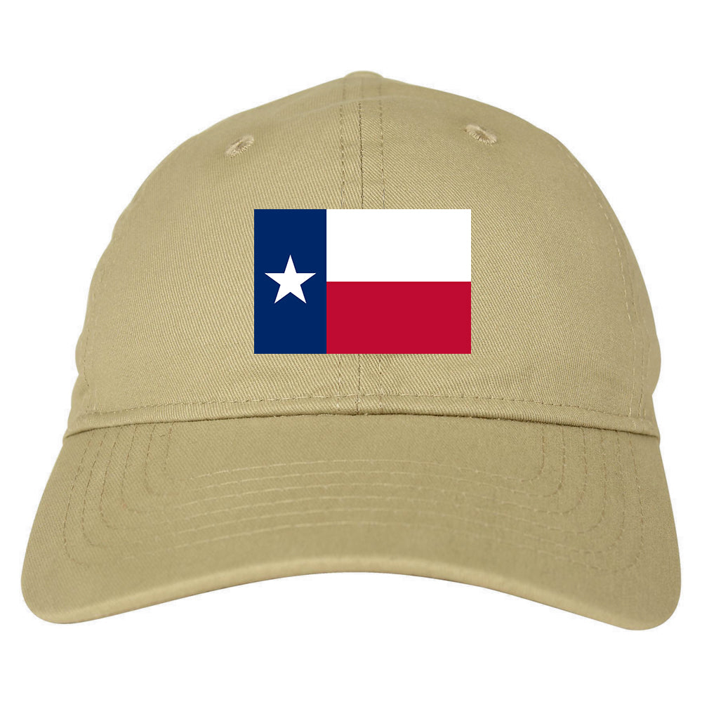 Texas State Flag TX Chest Mens Dad Hat Tan