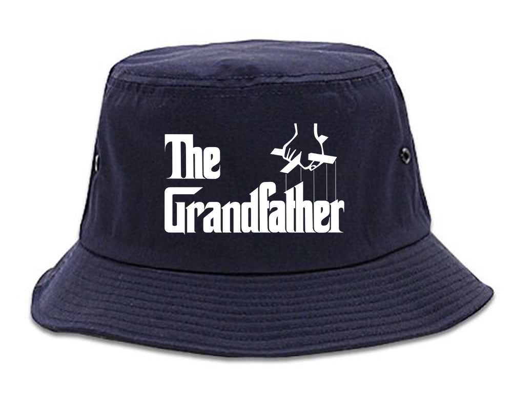 The Grandfather Funny New Grandpa Mens Bucket Hat Navy Blue