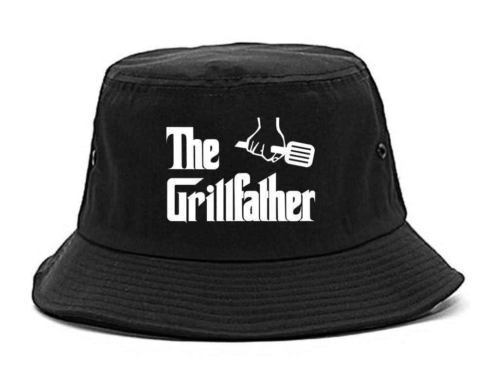 The Grillfather BBQ Dad Grill Mens Bucket Hat Black