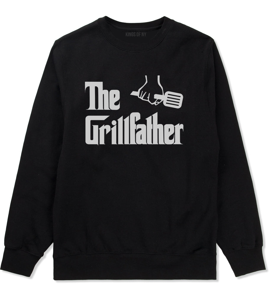 The Grillfather BBQ Dad Grill Mens Crewneck Sweatshirt Black