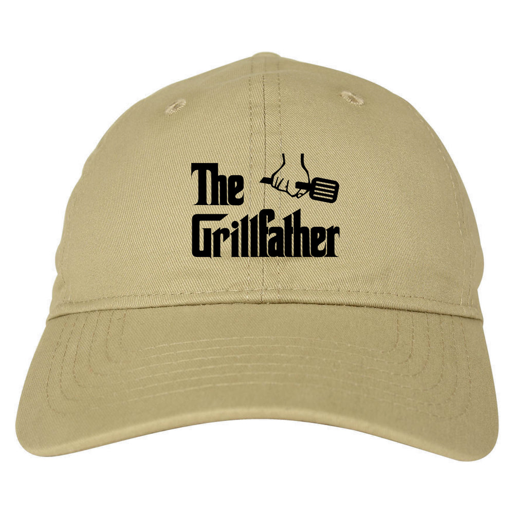 The Grillfather BBQ Dad Grill Mens Dad Hat Tan
