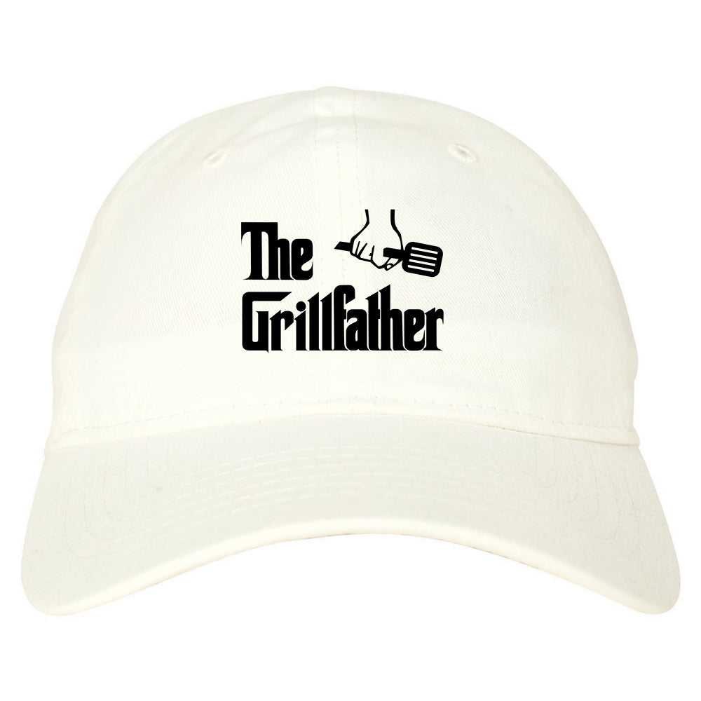 The Grillfather BBQ Dad Grill Mens Dad Hat White