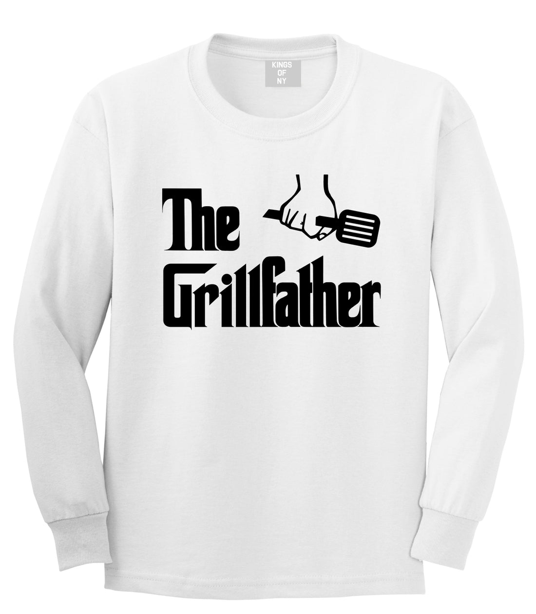 The Grillfather BBQ Dad Grill Mens Long Sleeve T-Shirt White