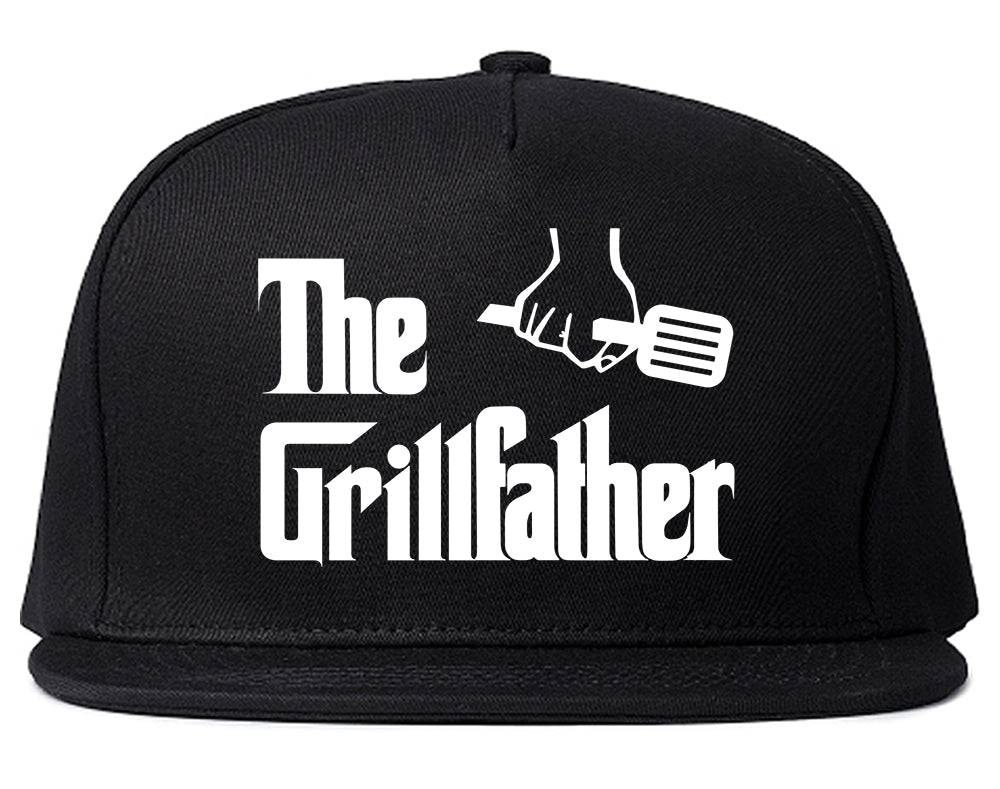 The Grillfather BBQ Dad Grill Mens Snapback Hat Black
