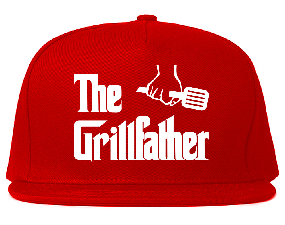 The Grillfather BBQ Dad Grill Mens Snapback Hat Red