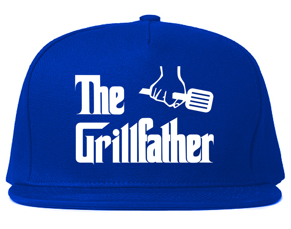 The Grillfather BBQ Dad Grill Mens Snapback Hat Royal Blue