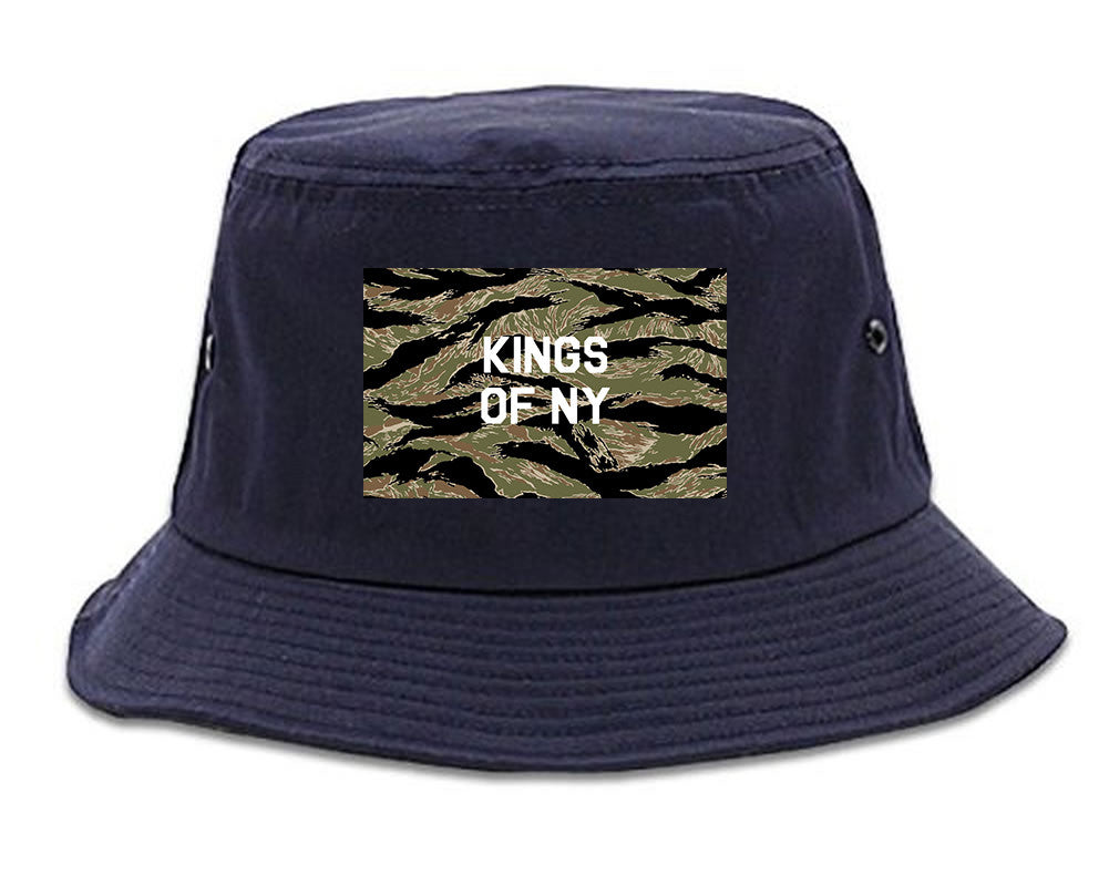 Tiger Stripe Camo Army Bucket Hat in Blue