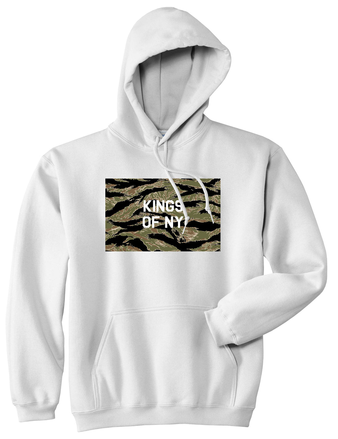 Tiger Stripe Camo Army Pullover Hoodie in White