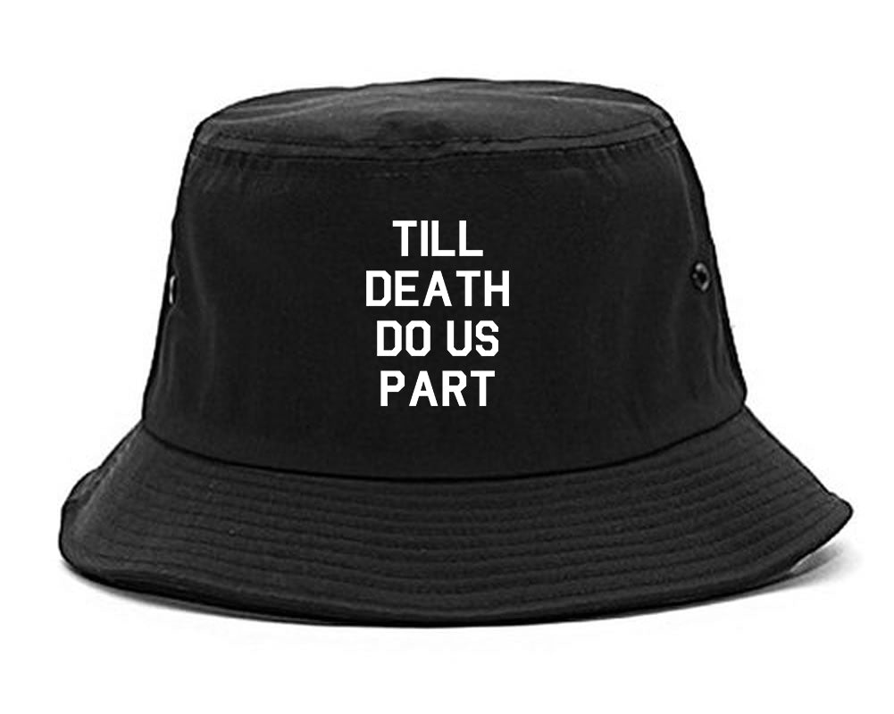 Till Death Do Us Part Skull Mens Bucket Hat Black