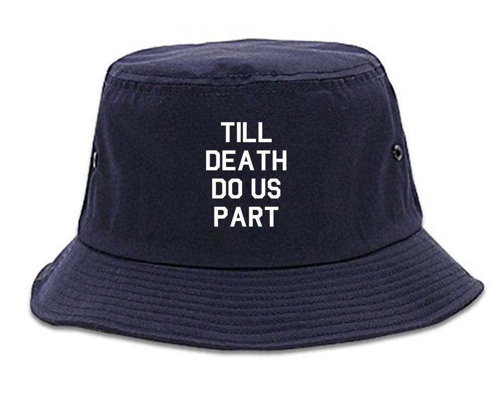 Till Death Do Us Part Skull Mens Bucket Hat Navy Blue