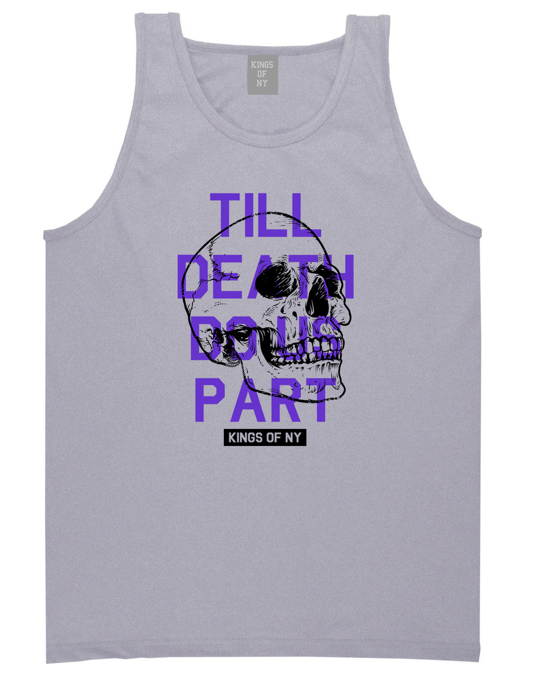 Till Death Do Us Part Skull Mens Tank Top Shirt Grey by Kings Of NY