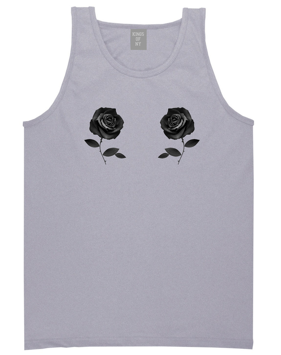 Two Roses Floral T-Shirt in Grey