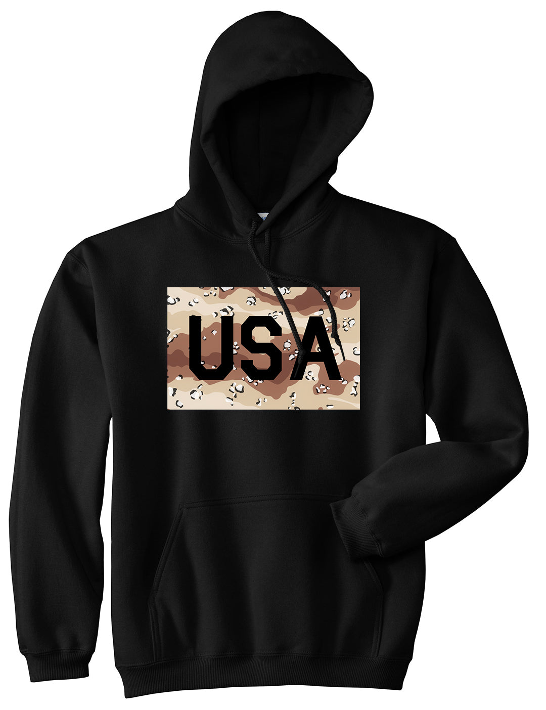 USA Desert Camo Army Mens Black Pullover Hoodie by Kings Of NY