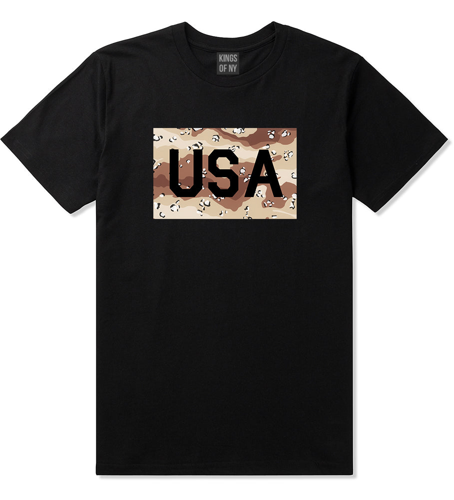 USA_Desert_Camo_Army Mens Black T-Shirt by Kings Of NY