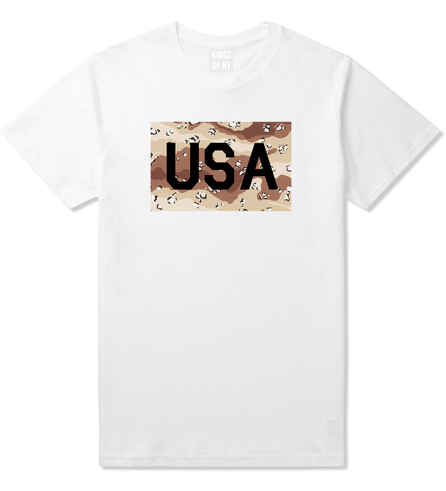 USA_Desert_Camo_Army Mens White T-Shirt by Kings Of NY