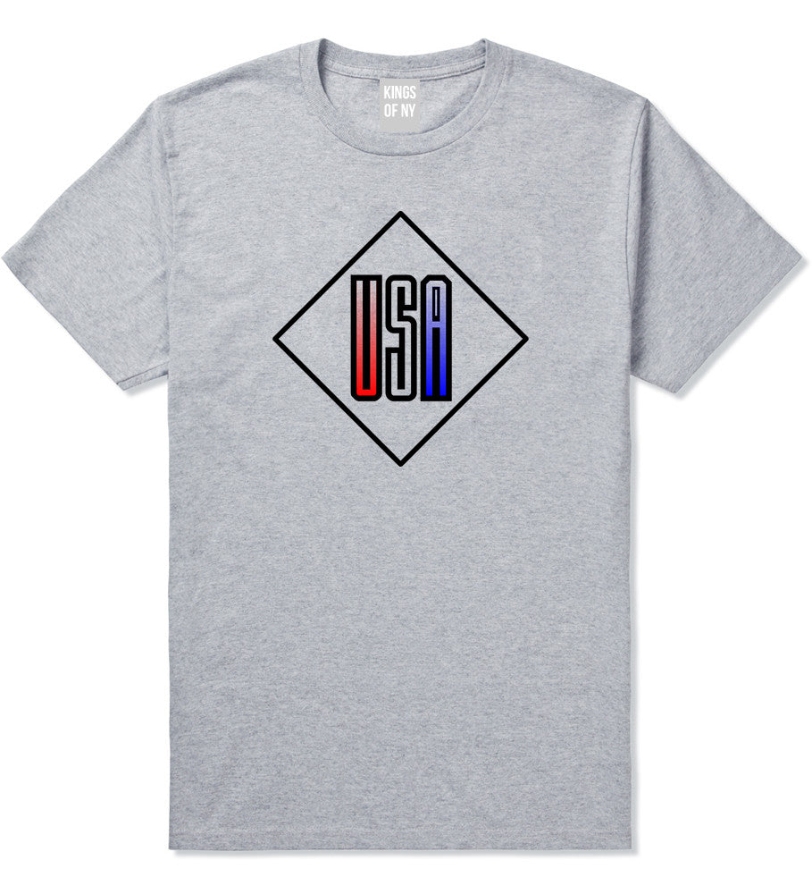 USA Diamond Logo T-Shirt in Grey