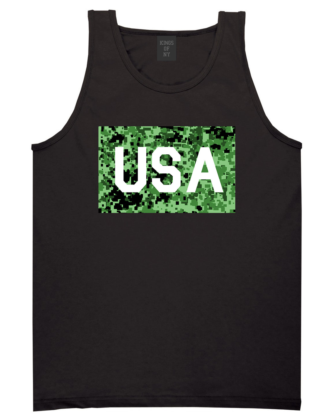 USA_Digital_Camo_Army Mens Black Tank Top Shirt by Kings Of NY