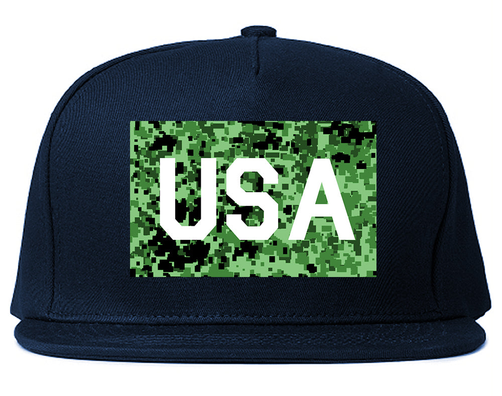 USA_Digital_Camo_Army Mens Blue Snapback Hat by Kings Of NY