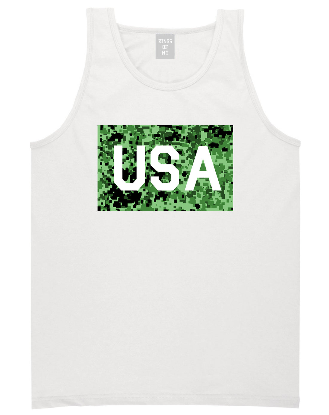 USA_Digital_Camo_Army Mens White Tank Top Shirt by Kings Of NY
