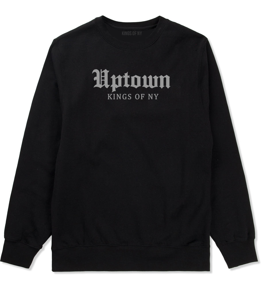 Uptown Old English Mens Crewneck Sweatshirt Black by Kings Of NY
