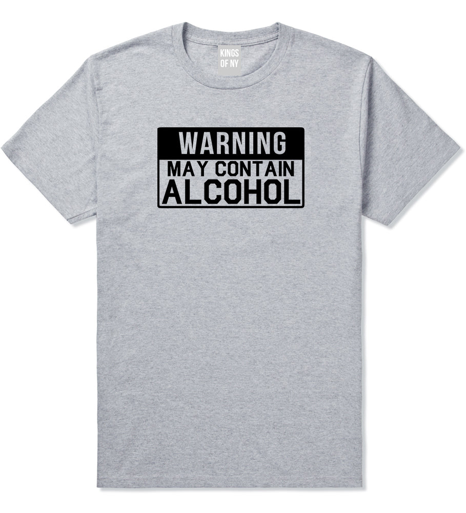 Warning May Contain Alcohol Grey T-Shirt by Kings Of NY